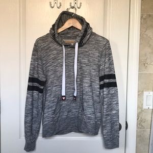 Gray and black hoodie